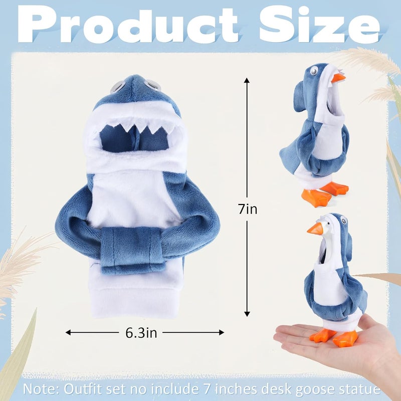 linastu 7inch Desk Goose Outfits, Mini Desktop Goose Clothes Desk Goose Accessories Set for Magnetic Goose Statue (Shark) - Image 2